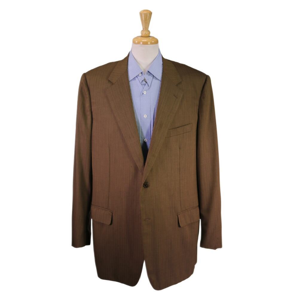 Ravazzolo Golden Brown Herringbone Wool 2-Btn Sportcoat Blazer 50L